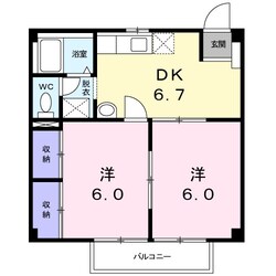 エスペラント田中Ｂの物件間取画像